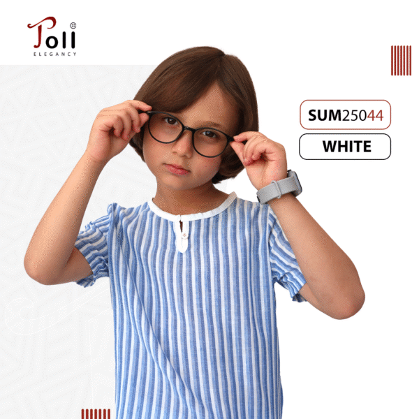 Boys' Summer Linen Set – Solid & Striped Shirt with Shorts - Image 5