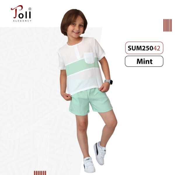 Linen Boys' Suit - 2 pieces - T-Shirt & Short - Image 5