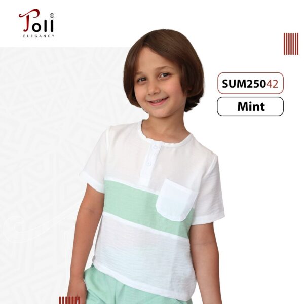 Linen Boys' Suit - 2 pieces - T-Shirt & Short - Image 3