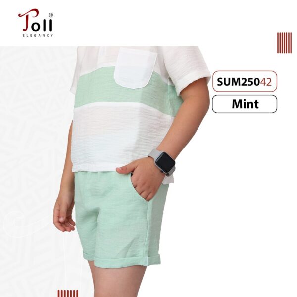 Linen Boys' Suit - 2 pieces - T-Shirt & Short - Image 4
